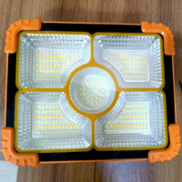 Lampe de travail LED 5000K lumière du jour IP65 étanche corps en plastique sur pied alimentée par énergie solaire commande tactile garantie 2 ans jardin 4 lampes