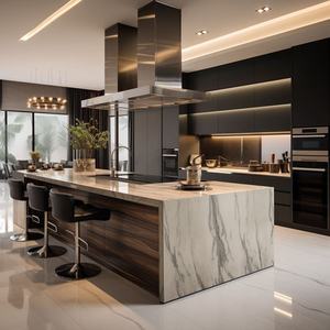 Designs de <span class=keywords><strong>cuisine</strong></span> modernes nouveau design de couleur personnalisé armoires de <span class=keywords><strong>cuisine</strong></span> complètes de luxe pour villa - Product Image 1