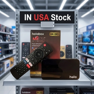 En stock aux États-Unis |   Boîtier IPTV 8K HDR Hola HiiTV <span class=keywords><strong>Streaming</strong></span> Android 15 4 Go 32 Go avec WiFi puissant Lemon TV <span class=keywords><strong>Stalker</strong></span> et télécommande vocale Bluetooth - Product Image 1