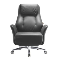 Chaise de bureau de direction ergonomique à dossier haut - Chaise inclinable en cuir confortable avec soutien lombaire réglable