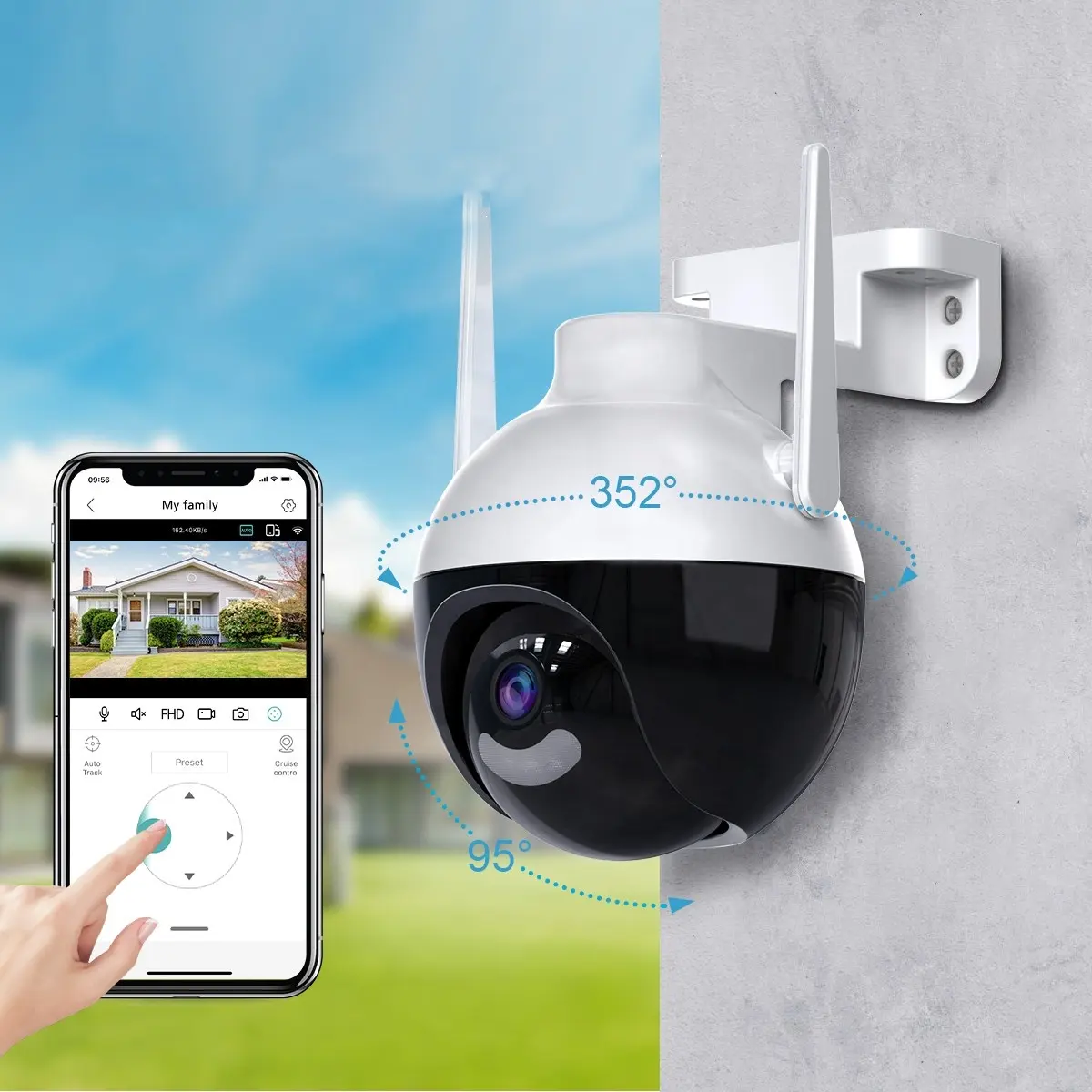 ICsee PTZ 2MP 4K 8MP renk gece görüş 360 derece CCTV açık kablosuz ev güvenlik IP ağ iCsee WIFI kamera