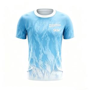 Camiseta de running personalizada barata con logo para maratón, publicidad, impresión 3D, 100% poliéster, camisetas en blanco para sublimación - Product Image 1