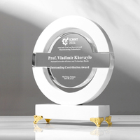 Trophée de Championnat Noble Premium en Cristal et Marbre, Plaque d'Autorisation Exclusive et Récompense Souvenir d'Honneur Haut de Gamme