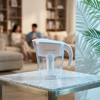 Fabrikpreis Umweltfreundlicher Kunststoff-Wasserfilter Jasper Hellgrün Inklusive 1 Filter Reduziert Kalk Chlor Geruch 2,5L Outdoor RV