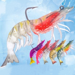 เหยื่อตกปลาซิลิโคน TPE รูปทรงกุ้ง ขนาด 9 ซม./8 ซม. แบบมีหัวตะกั่วจำลอง เรืองแสง สำหรับตกปลาในแม่น้ำ ทะเลสาบ และลำธาร - Product Image 2