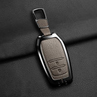Nouvelle coque de protection pour clé de voiture en alliage de zinc et cuir pour Toyota CHR Hilux Fortuner Land Cruiser 200 Camry Corolla Crown RAV4 Highland