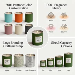 Bougie parfumée en cire de soja dans un pot en verre ambré de luxe, anti-stress, pour la décoration intérieure, vente en gros, marque privée, très parfumée - Product Image 2