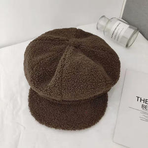 Sombrero de pintor de lana de cordero con logotipo personalizado a la moda, sombrero de boina octogonal para mujer, venta al por mayor, caliente, a la moda, cálido, de invierno, bonito - Product Image 6