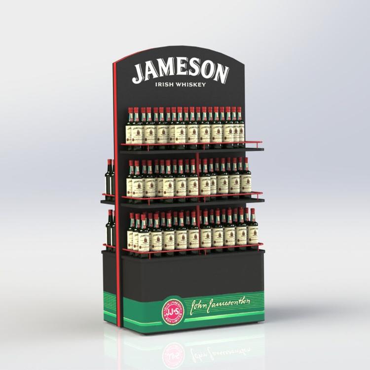 Double Sided Customized Wooden Bottle Display Rack Spring Water Retailing Ideas for Supermarket — view 2