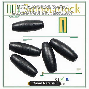 wooden <b>Beads</b> 8*22.5mm Natural Wood Loose Hole 3mm DIY <b>Men</b> Necklace <b>Bracelet</b> Jewelry Making Findings - Product Image 2