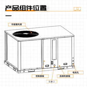 Climatiseur de toit compact R-410A à moteur AC économe en énergie pour usine - Product Image 5