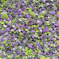 1KG Fournitures DIY pour Slime – Mélange Halloween Araignée Monstre Fantôme Menthe Poivrée – Paillettes et Tranches en Pâte Polymère