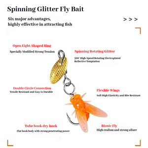 เบ็ดตกปลาขนาดเล็กแบบมีใบพัดดัดแปลงใบมีดหมุนแบบอ่อนเหมาะสำหรับปลาแมนดารินปลาจีน - Product Image 5