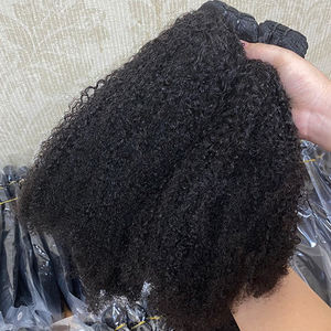 Pacchetti di Lusso di <span class=keywords><strong>Capelli</strong></span> <span class=keywords><strong>Veri</strong></span> 4C, Parrucca di <span class=keywords><strong>Capelli</strong></span> Umani Ricci Crespi, Ciocche di <span class=keywords><strong>Capelli</strong></span> Umani - Product Image 1