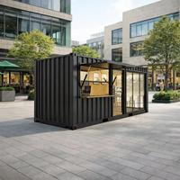 Kiosque à café commercial personnalisé, préfabriqué, modulaire, portable, avec auvent et toit, pour supermarché et immeuble de bureaux