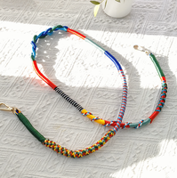 Cuerda de nailon roja y azul Color soñador Esquema de seda coreana Diseño antipérdida Decoración de teléfono móvil Cuerda colgante Antirrobo