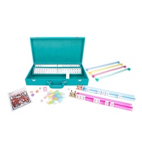 Reise tragbares Mahjong-Spielset Luxus-Leder-Mahjong-Set Box Luxus-Leder koffer American Mahjong-Spielset