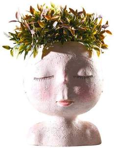 Pot de plante succulente de conception de tête femelle avec <span class=keywords><strong>trou</strong></span> de drainage - Product Image 1