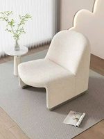Fauteuil simple en tissu écologique de luxe léger pour hôtel, salon, balcon – Design moderne et minimaliste sans accoudoirs, manuel