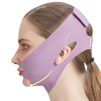 Meilleures Ventes Bandeau de Lifting Facial Réglable en Lycra pour le Contour du Visage en V, Réutilisable, pour Remonter le Menton, pour Femme