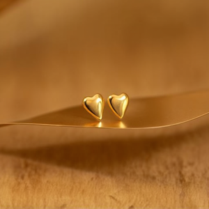 Pendientes de Corazón en Acero Inoxidable 316L con Baño de Oro PVD, Joyería Fina Sostenible y Resistente - Product Image 3