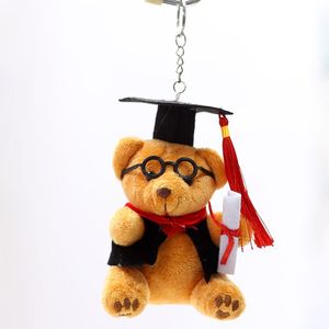 Sıcak satış <span class=keywords><strong>Dr</strong></span> mezuniyet oyuncak ayı doktor köpek şapka gözlük ayı peluş bebek oyuncak anahtarlık Ragdoll kolye hatıra hediye - Product Image 6