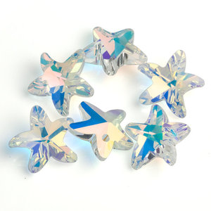 Boucles d'oreilles et pendentifs en forme d'étoile de mer, électroplaqués couleur Aurora AB, en verre cristal effet diamant, accessoires de bijoux DIY - Product Image 1