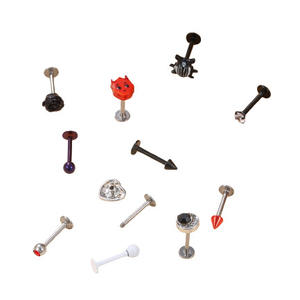 Anneau d'oreille en acier inoxydable pour <span class=keywords><strong>tragus</strong></span>, helix, labret, piercing de lèvre, cartilage, bijoux de corps, Little Red Person - Product Image 5