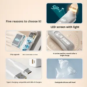 Aspirador <span class=keywords><strong>Nasal</strong></span> Eléctrico de Silicona para Bebés, Limpiador de Mocos para Recién Nacidos, Seguro, Modelo UB-007, en Existencia, Venta al por Mayor - Product Image 3