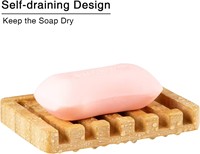 Support de Savon Auto-Drainant en Bambou Écologique Personnalisé, Facile à Nettoyer, Étui Économiseur de Savon pour Éponge de Bain, Barre de Shampooing, Cuisine