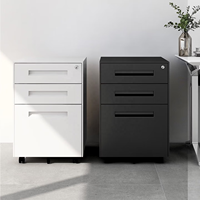 Armoire de classement mobile en acier Luoyang à 3 tiroirs, réglable, autoportante, avec 4 roulettes, pour le bureau