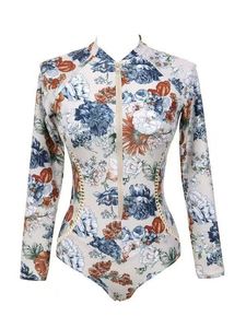 Traje <span class=keywords><strong>de</strong></span> <span class=keywords><strong>Baño</strong></span> <span class=keywords><strong>de</strong></span> Una Pieza para <span class=keywords><strong>Mujer</strong></span>, Diseño OEM ODM, Ajustado, Adelgazante, con Protección Solar, <span class=keywords><strong>Manga</strong></span> <span class=keywords><strong>Larga</strong></span>, Cierre <span class=keywords><strong>de</strong></span> Cremallera, Estampado Floral, Traje <span class=keywords><strong>de</strong></span> Buceo - Product Image 5