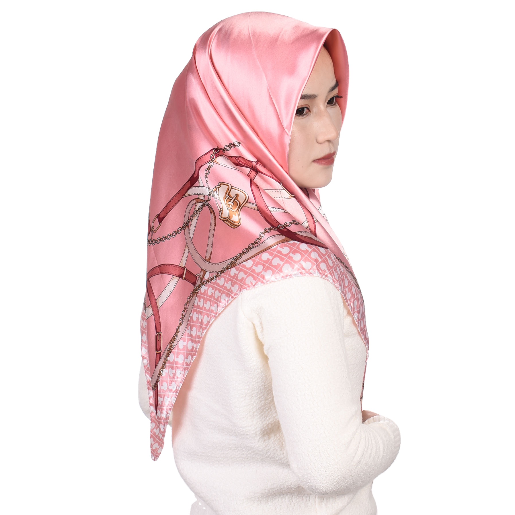 Eur-American Popular Malaysia Hijabs Women Wholesale 90cm*90cm satin Silk Feeling 100% Polyester shawl wholesale