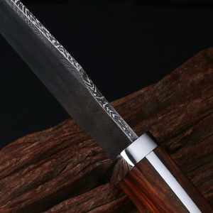 มีดโบวี่ดามัสกัสปรับแต่งได้ มีดเอาตัวรอดทางยุทธวิธี ใบมีดสแตนเลส ด้ามไม้ สำหรับ EDC DIY ตั้งแคมป์ ใช้ในอุตสาหกรรม ล่าสัตว์ - Product Image 5