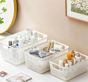 Multifunctional <b>Plastic</b> Storage <b>Basket</b> for Household Hollow Design for Bathroom Bedroom Desktop Kitchen Fruit Vegetable Storage - Product Image 2