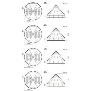 Suministro Directo de Fábrica, Carpa Yurt <span class=keywords><strong>Rizen</strong></span> RZ-YT-002 Gris, Resistente y Aislada, para las Cuatro Estaciones, para 8-10 Personas, 4x4m, 420D Oxford, para Glamping y Fiestas - Product Image 3