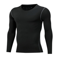 Toptan gerilebilir dayanıklı erkek spor sıkıştırma uzun kollu T Shirt
