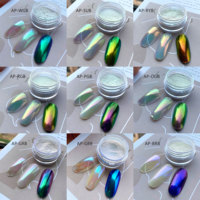 Vente en gros de poudre d'aurore perle blanche Changement de couleur arc-en-ciel Chrome ongles Effet miroir Pigment caméléon