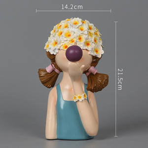 Décoration de la maison ange thème solide figurine ornementsStyle européen fleurs bulle fille ornements décoration de la maison résine artisanat - Product Image 5