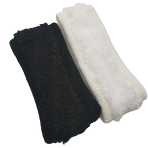 Fascia invernale in peluche a doppio stile europeo americano a maglia ornamento per capelli pattinatore <span class=keywords><strong>donna</strong></span> caldo per le <span class=keywords><strong>gambe</strong></span> - Product Image 2