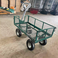 Chariot de jardin pliable surdimensionné en maille, robuste, avec côtés amovibles, roues de 10 pouces, OEM
