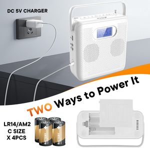 Radio FM Portátil Recargable Personalizada de Fábrica con Ranura USB, Pantalla LCD, Dispositivo de Audio Educativo, Altavoz Estéreo de Viaje, Bluetooth, Color Blanco - Product Image 6