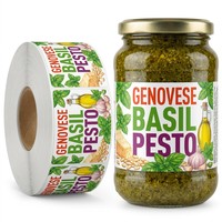 Étiquettes en vinyle imperméables imprimées sur mesure, autocollants découpés à la forme avec résistance aux UV et aux rayures pour l'emballage des pots de sauce et du thé