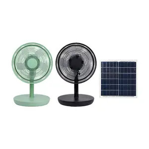 12 Zoll 9 V Solarventilator solarbetriebener Wechselstrom-DC Wiederaufladbarer Ventilator günstiger Preis Tisch-Solarventilator mit Solarpanel