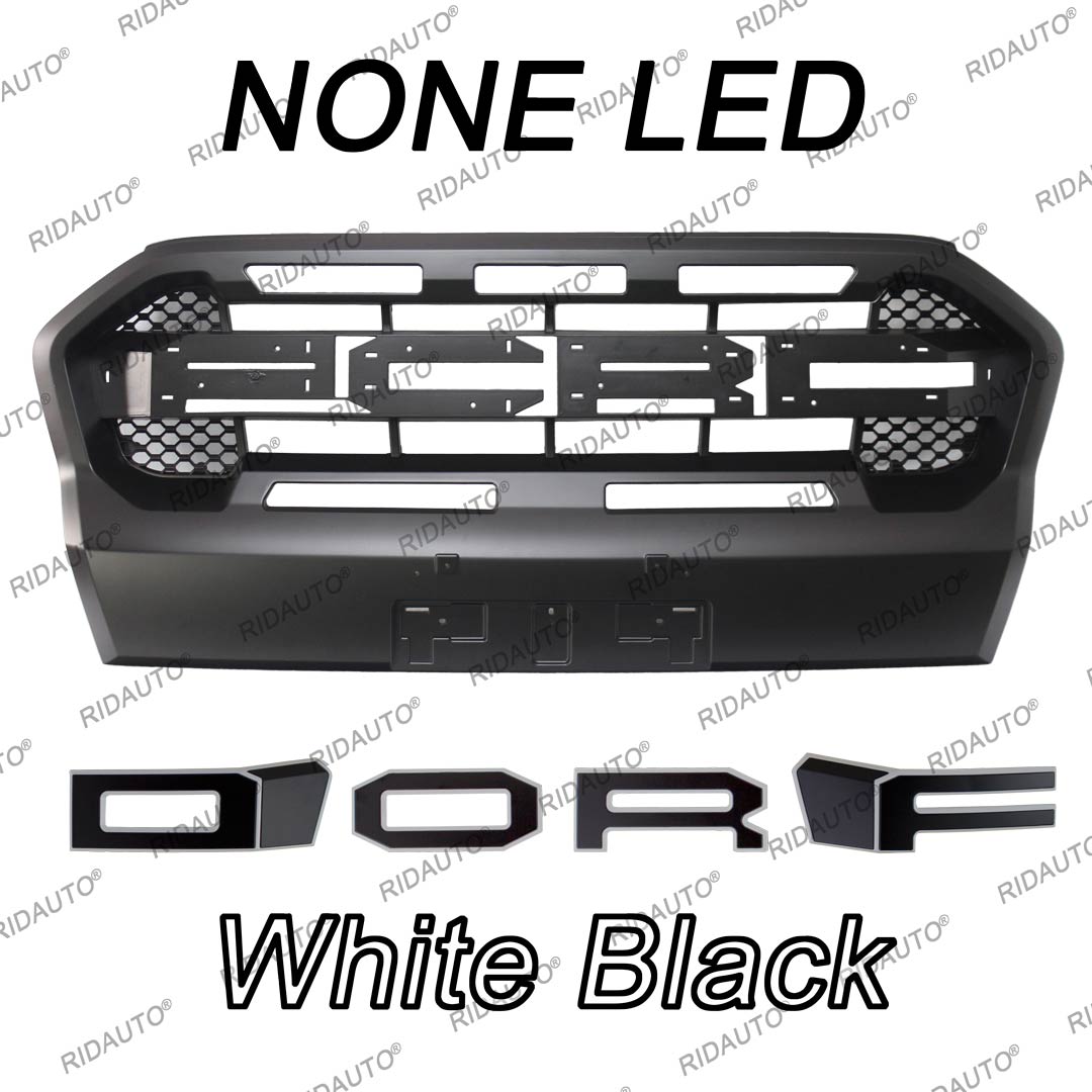 NO LED White Black Letter
