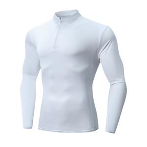Collant a mezza cerniera con collant a <span class=keywords><strong>maniche</strong></span> lunghe da palestra da uomo che corre sport per il Fitness a <span class=keywords><strong>maniche</strong></span> lunghe - Product Image 3