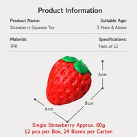Balle anti-stress réaliste en forme de fraise, souple et à remontée lente en TPR, jouet sensoriel de décompression pour enfants et adultes