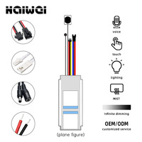 Interrupteur tactile à capteur vocal pour miroir avec commande par induction, éclairage LED 60W, deux boutons, langue anglaise, DC12V
