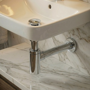 Elegante Set Sifone <span class=keywords><strong>a</strong></span> Bottiglia G 1-1/4" Moderno Anticorrosione Ecologico in Ottone Cromato per <span class=keywords><strong>Lavabo</strong></span> <span class=keywords><strong>Bagno</strong></span> Cucina - Product Image 3