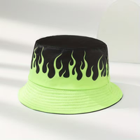 Sombrero de Pescador Hip Hop para Hombre y Mujer, Diseño de Llamas, Algodón, Verano, Moda, Logotipo Bordado, Pesca al Aire Libre, Playa